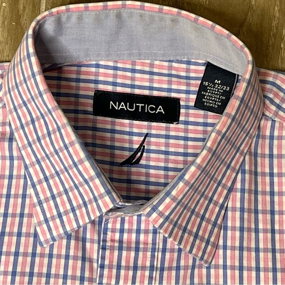 Nautica Men’s Relaxed-Fit Plaid Button-Down Oxford Shirt Size M (15-1/2, 32/33) - Picture 2 of 4